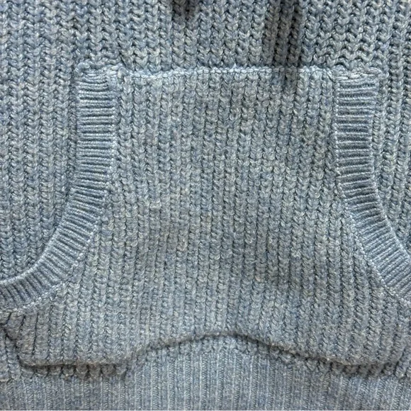 American Eagle Blue Knit Hoodie Sweater Small Cozy Pullover Layering Oversized - Picture 8 of 14